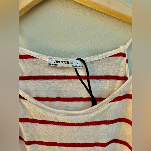 Zara Trafaluc Red and White Stripped Maxi Dress - Picture 3 of 3